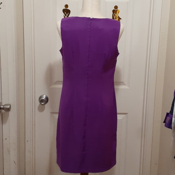 Purple V-Neck Midi Dress - Picture 3 of 5
